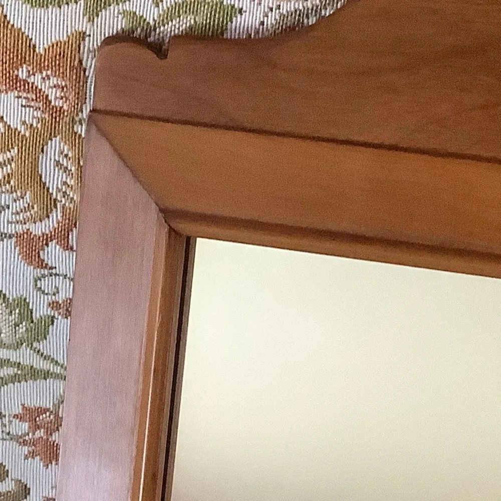 Mid 20th Century Wood Framed Mirror With American Eagle 23” X 14” Winchendon PA
